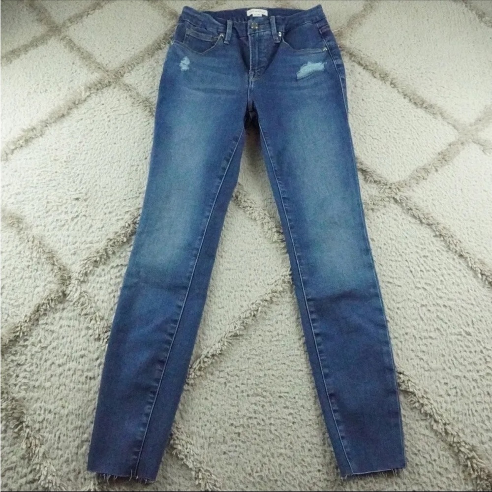 Good American Good Legs Skinny Jeans Womens 26 Distressed Blue Denim